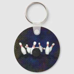 Bowling Ball & Pins: 3D Model: Keychain