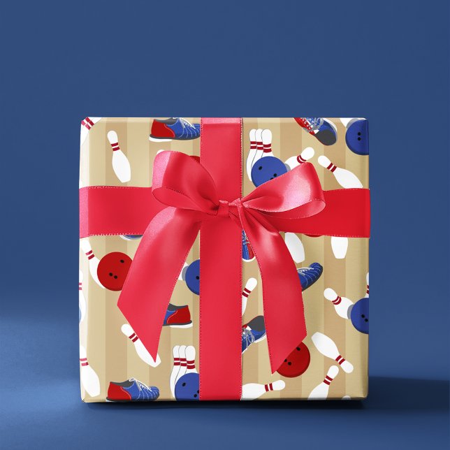 Bowling Ball, Pins and Shoes Patterned Wrapping Paper (Creator Uploaded)