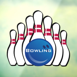 Bowling Ball Pins Window Cling
