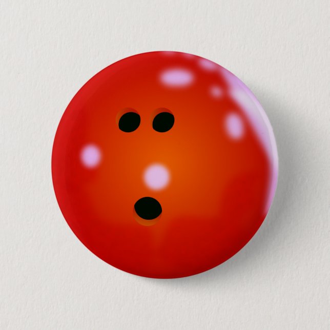 Bowling Ball (Red) 6 Cm Round Badge (Front)