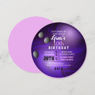 BOWLING BALL ROUND Birthday Party Invitation