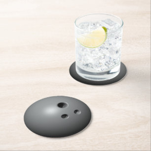 Bowling ball round paper coaster