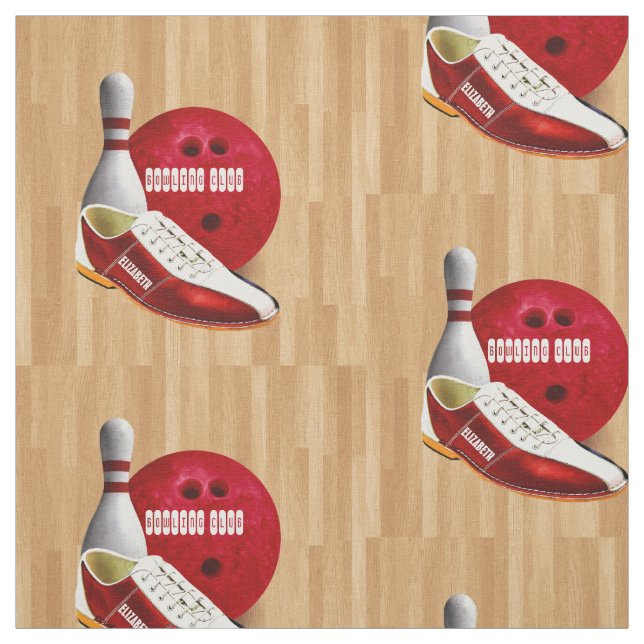 Bowling Ball Shoe And Pin With Your Custom Name Fabric (Swatch)