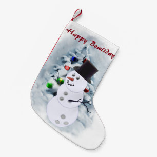 Bowling Ball Snowman Christmas Small Christmas Stocking