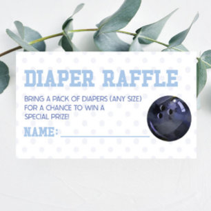 Bowling Ball Sports Baby Shower Diaper Raffle Enclosure Card