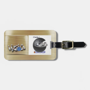 Bowling ball strike luggage tag