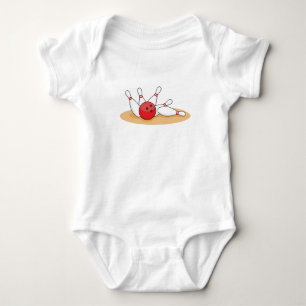 Bowling Ball Striking Skittles Baby Bodysuit