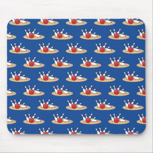 Bowling Ball Striking Skittles Pattern Mouse Mat