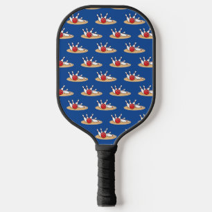 Bowling Ball Striking Skittles Pattern Pickleball Paddle