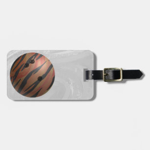 Bowling Ball Tiger Orange Luggage Tag