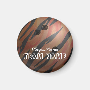 Bowling Ball Tiger Orange Magnet