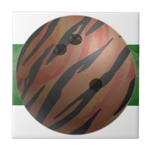 Bowling Ball Tiger Orange Tile