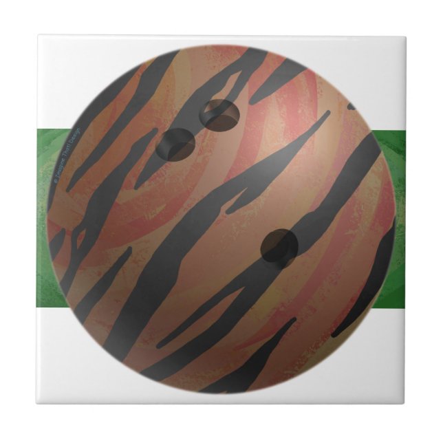 Bowling Ball Tiger Orange Tile (Front)