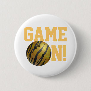 Bowling Ball Tiger Yellow 6 Cm Round Badge