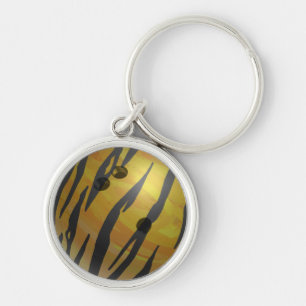 Bowling Ball Tiger Yellow Key Ring