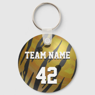 Bowling Ball Tiger Yellow Key Ring
