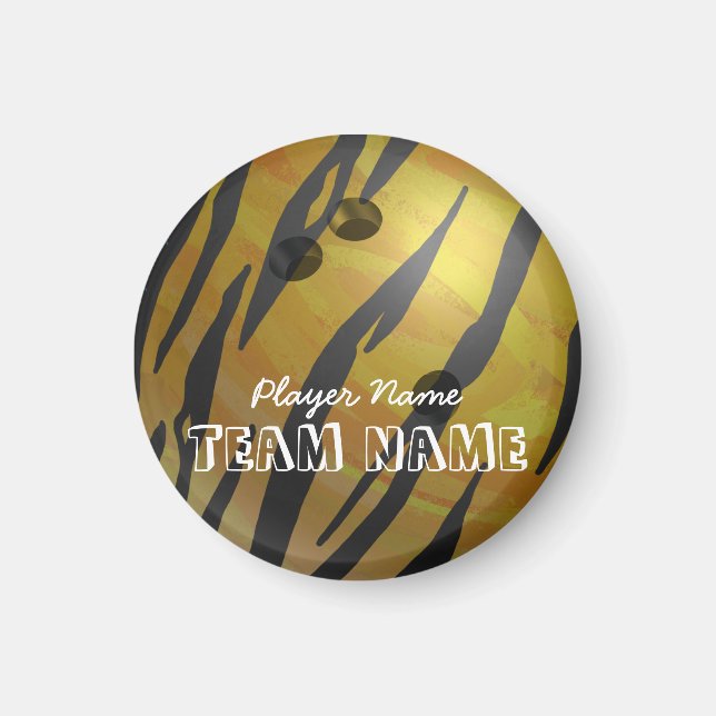Bowling Ball Tiger Yellow Magnet (Front)
