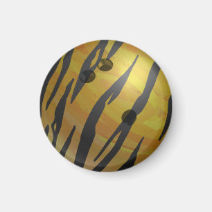 Bowling Ball Tiger Yellow Magnet