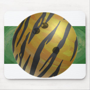 Bowling Ball Tiger Yellow Mouse Mat
