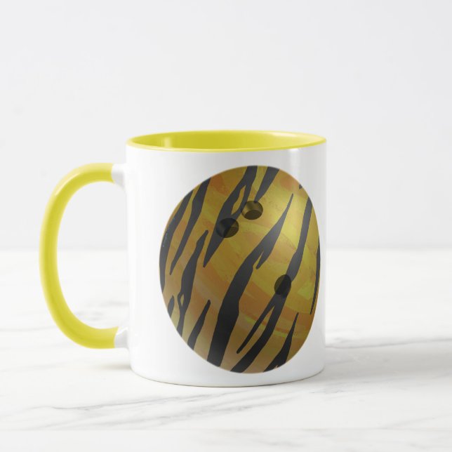 Bowling Ball Tiger Yellow Mug (Left)