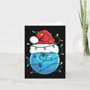 Bowling Ball With Santa Hat Men Boys Christmas Xma Card