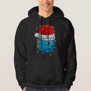 Bowling Ball Xmas Lighting Santa Hat Bowling Ball  Hoodie