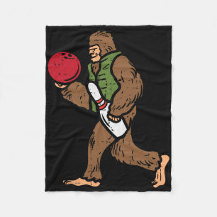 Bowling Bigfoot Funny Bowler Sasquatch Boys Kids M Fleece Blanket