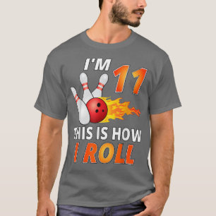 Bowling Birthday 11 Year Old Boy Tee Funny Bowler