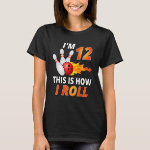 Bowling Birthday 12 Year Old Boy  Bowler Girl Kids T-Shirt