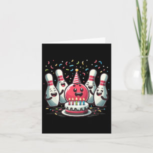 Bowling Birthday And Bday Party For Boy And Girl Card