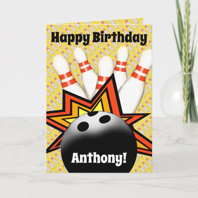 Bowling Birthday Card (Front)