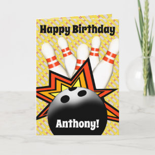 Bowling Birthday Card