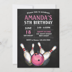 Bowling Birthday Invitation