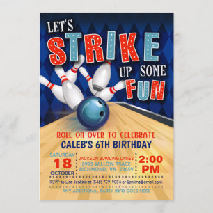 Bowling Birthday Invitation