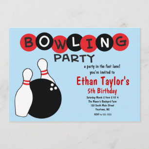 Bowling Birthday Invitation