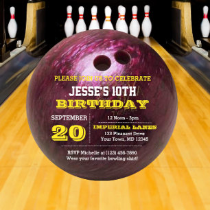 Bowling Birthday Invitation