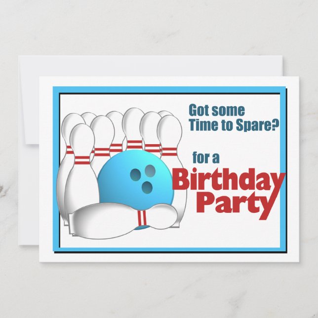 Bowling Birthday Invitation (Front)