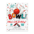 Bowling Birthday Invitation for Bowling Party