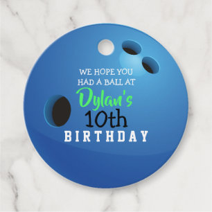 BOWLING Birthday Invitation Gift Take Home Card Favour Tags