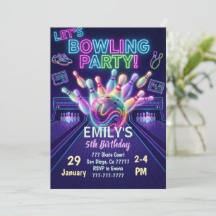 Bowling Birthday Invitation Strike Up Some Fun