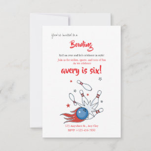 Bowling Birthday invitation template editable