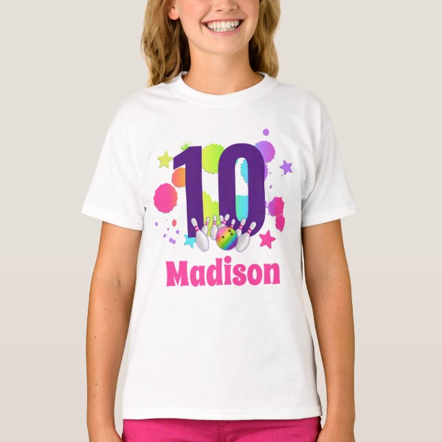 Bowling Birthday Party Age Shirt (Front)