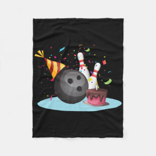 Bowling Birthday Party Bowling Party Happy Birthda Fleece Blanket