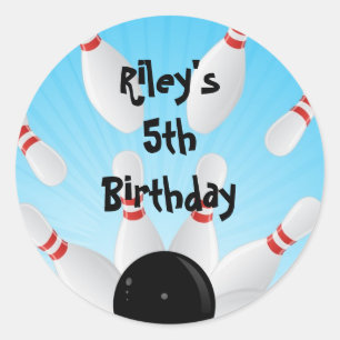 Bowling Birthday Party Favour Labels