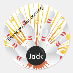 Bowling Birthday party favour stickers