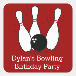 Bowling Birthday Party Favour Stickers