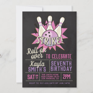 Bowling Birthday Party Invitation