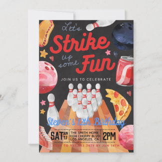 Bowling Birthday Party Invitation