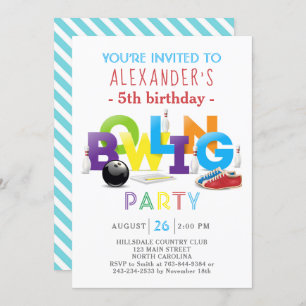 Bowling Birthday Party Invitation