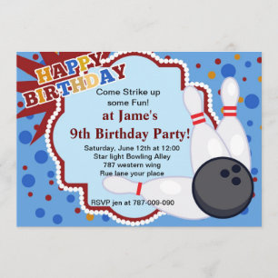 Bowling birthday party invitation